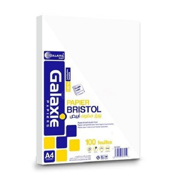 Papier Bristol Blanc A4 100 Feuilles 170-180g Galaxie Papier